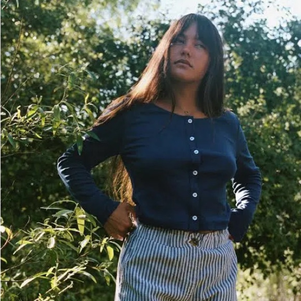 LA Relaxed Organic Rib Cardigan